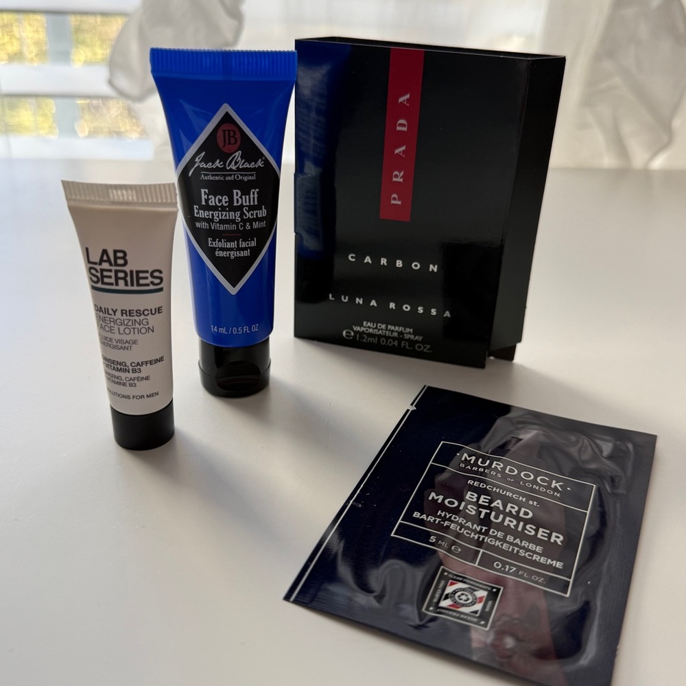 MENS Travel Mini Bundle Prada Carbon Luna Rossa, Jack Black, Lab Series, Murdock